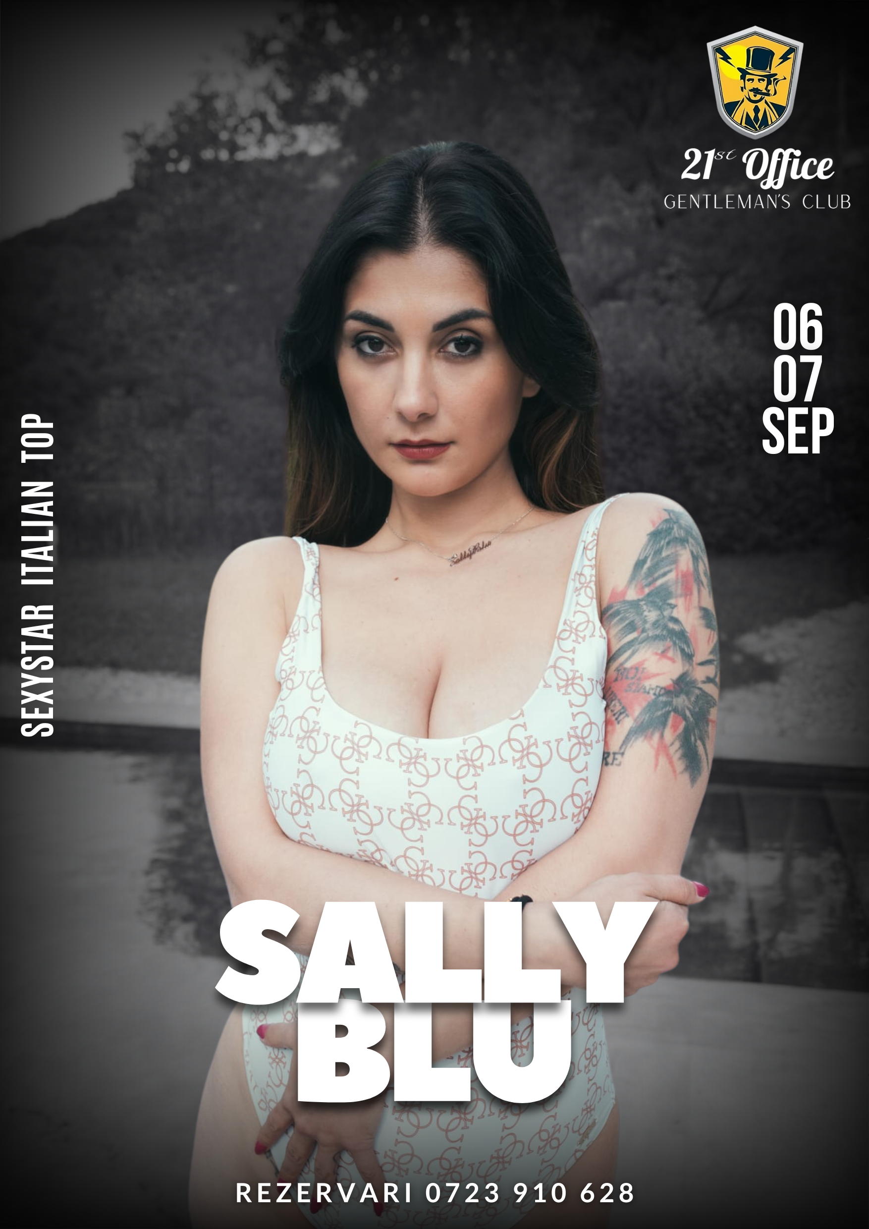 Show de striptease intretinut de pornstarul italian Sally Blu pe 06 si 07 septembrie la 21 Office Gentlemans Club